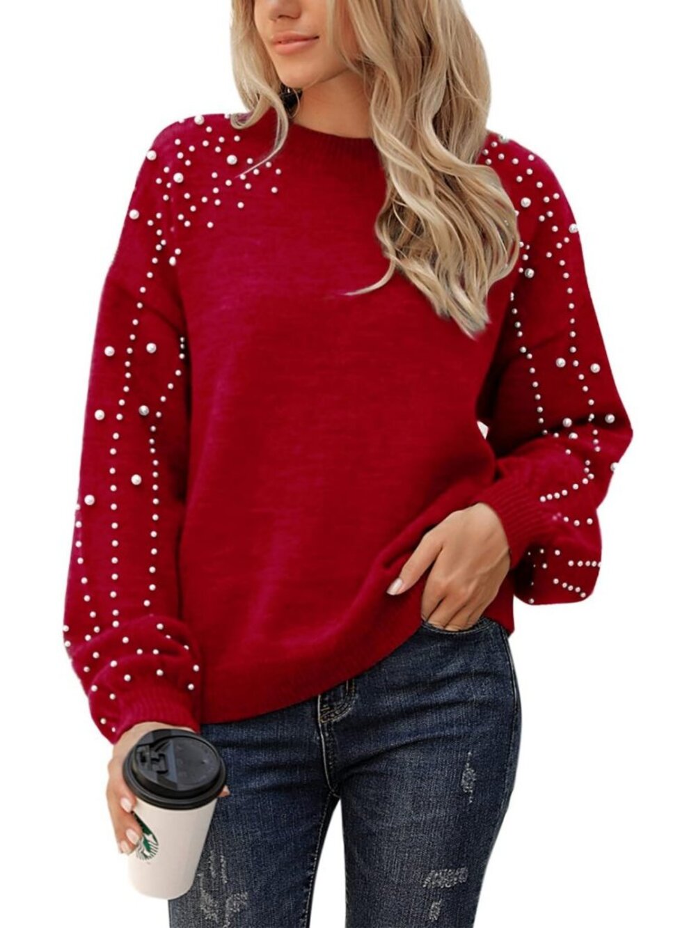 Cozy Oversized Chunky Sweater Dressy Crewneck Sweatshirt for Women